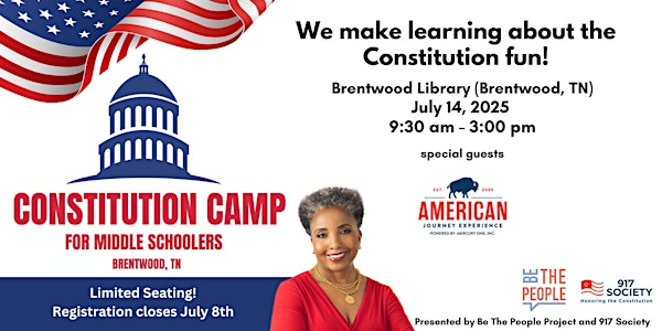 Constitution Camp for Middle Schoolers | The John P. Holt Brentwood Library