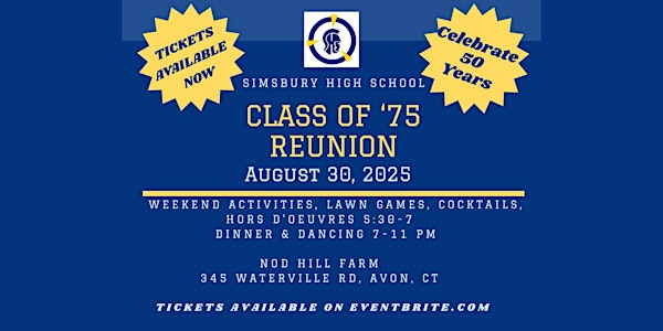 50TH CLASS REUNION,  SIMSBURY HIGH SCHOOL, CLASS OF '75 | US Horse Welfare and Rescue