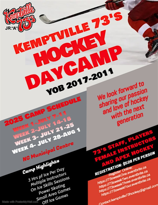 2025 Kemptville 73's Summer Hockey Day Camp Week 4 | North Grenville Municipal Centre