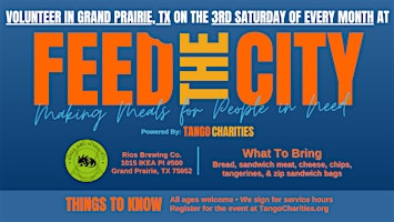 Feed The City Grand Prairie: Making Meals for People In Need | Rios Brewing Company