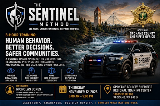 The Sentinel Method, Behavior based observation and pre-incident indicators | 13033 W Medical Lake Rd