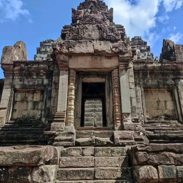 Historic Hindu temple with pyramid shape