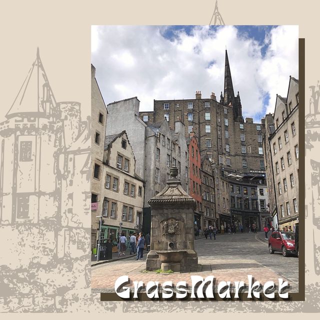 在古老廣場GrassMarket近距離看愛丁堡城堡