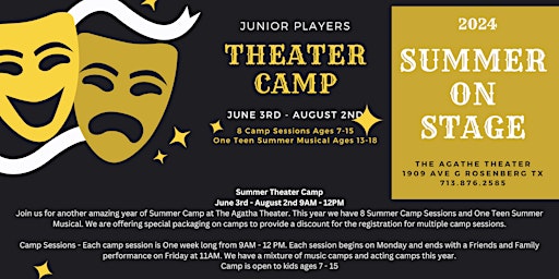 Theater Camp - Session 4 Disney Showcase - Musical Camp - June 24th - 28th | The Agatha Mystery Dinner Theater at Creative Learning Society