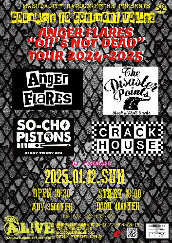 ANGER FLARES”Oi!’S NOT DEAD”TOUR 2024-2025のチケット(島根県・2025/1/12(日)) | ALIVE
