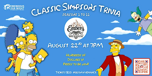Classic Simpsons Trivia at Embers Brewhouse Kamloops | Embers Brewhouse