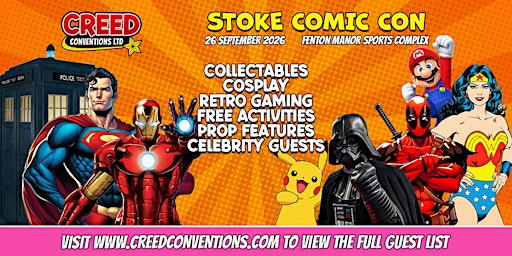 Stoke Creed Comic Con - September 2026 | Fenton Manor Sports Complex