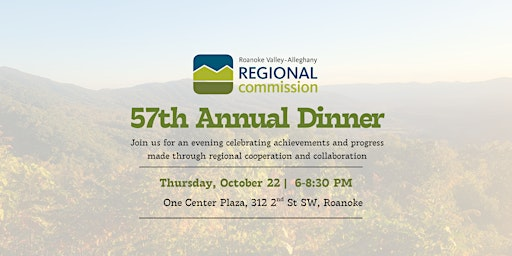 57th Annual Dinner: Roanoke Valley-Alleghany Regional Commission | One Center Plaza Events