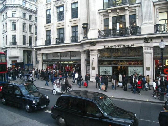 Famous shopping street in London