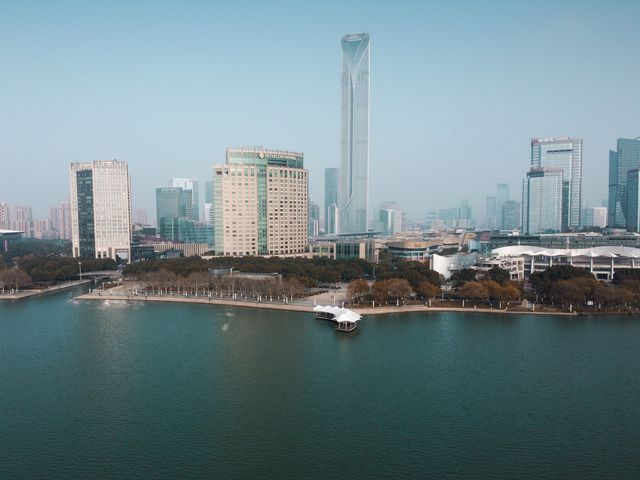 Flying over the Beautiful Jinji lake 🌅