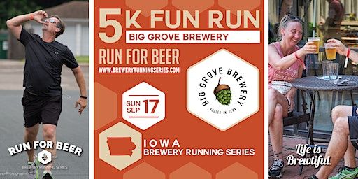 5k Beer Run x Big Grove Brewery | 2023 IA Brewery Running Series | Big Grove Brewery & Taproom