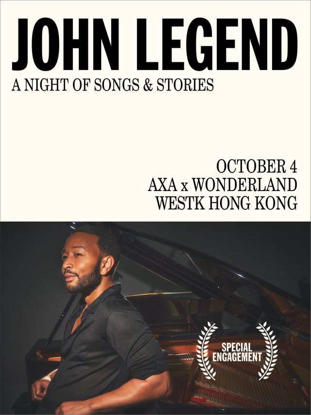 John Legend約翰·傳奇演唱會-歌曲與故事之夜亞洲巡演香港站｜演唱會 | 安盛 x 竹翠公園, 西九 AXA x WONDERLAND, West Kowloon