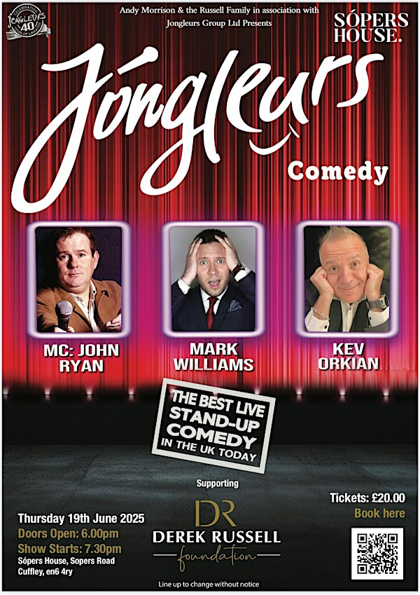 Jongleurs Comedy Night in aid of The Derek Russell Foundation | Sópers House