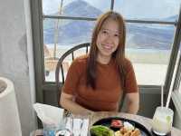 Cafe with stunning view of Mount Batur