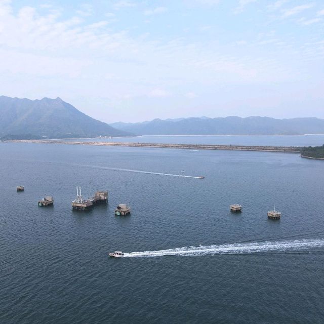 航拍船灣淡水湖