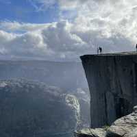 hiking to preikestolen