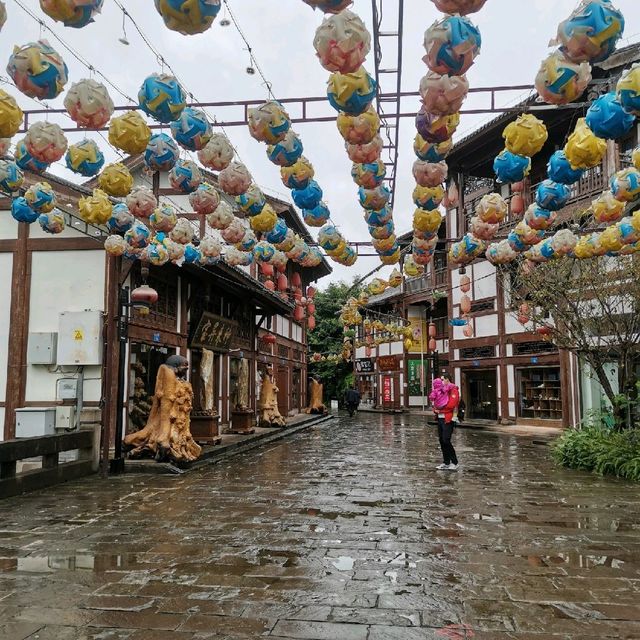 Dazu Rock Carvings on a rainy day