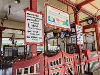 Hua Hin old and new train stations and Royal Open Air Barber Shop