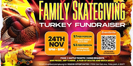 Family Skating Turkey Fundraiser | Tinley Park Roller Rink