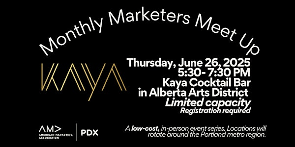 AMA PDX Marketers Meet Up at at Kaya Cocktail Bar | Kaya PDX