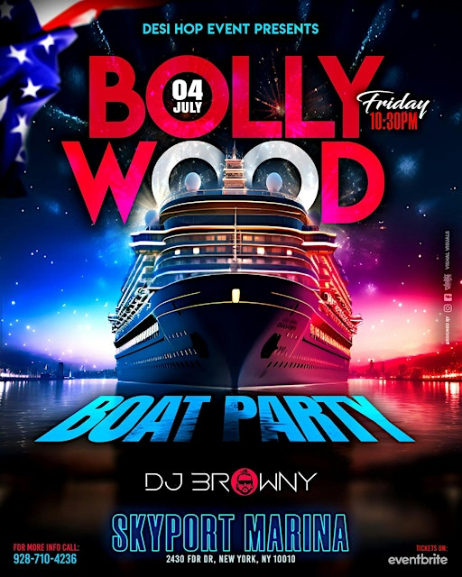 NYC'S BOLLYWOOD BOAT PARTY | LONG WEEKEND | JULY 4TH & JULY 5TH | Skyport Marina