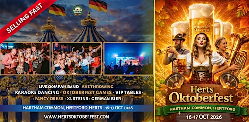 Hertfordshire Oktoberfest 2026 - Saturday evening Session | Hartham Common Park