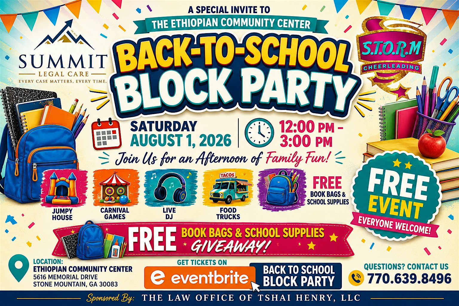 Back To School Block Party | Ethiopian Community Association In Atlanta INC