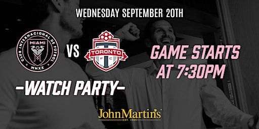 Inter Miami vs Toronto FC Watch Party At JohnMartin's (Coral Gables) | John Martin's Irish Pub & Restaurant
