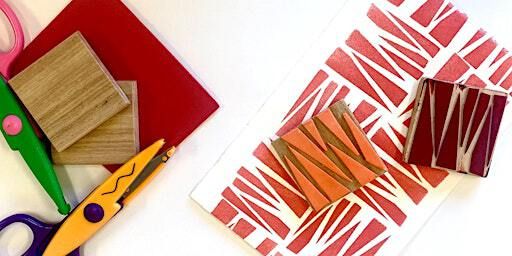 Printmaking party for creatives - repeat pattern stamping - 8-16yrs | Gallery 1855