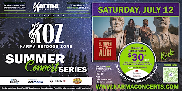 Karma Concerts Adult Bus Field Trip with El Niven & The Alibi July 12th | Planet Fitness