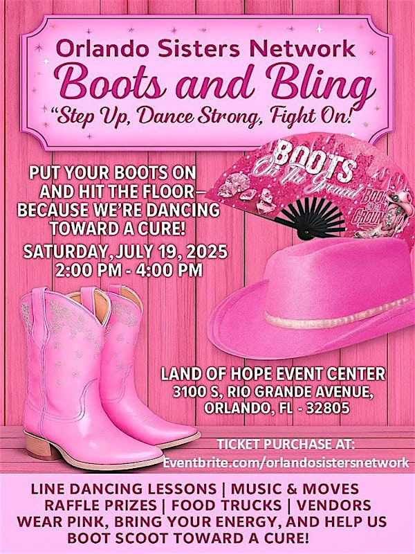 Orlando Sisters Network "Boots and Bling" Line Dance Fundraiser | Land Of Hope
