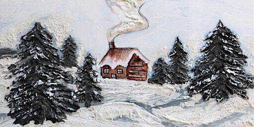 Winter Landscape 3D Textured Art Work with Mixed Media | Expressive Brush Art Studio
