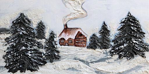 Winter Landscape 3D Textured Art Work with Mixed Media | Expressive Brush Art Studio