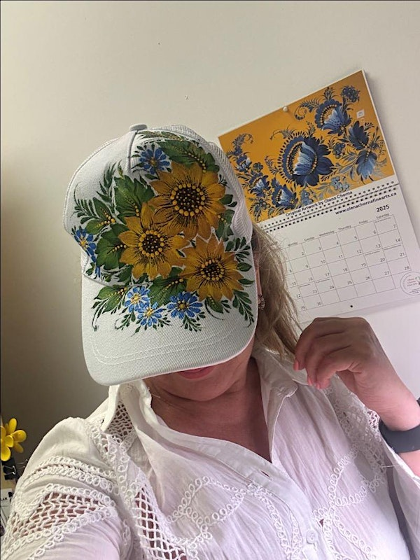 Paint Your Own Hat with Sunflowers - Workshop with Olena Chorna | 44 Gaukel Street, Kitchener, ON, Canada