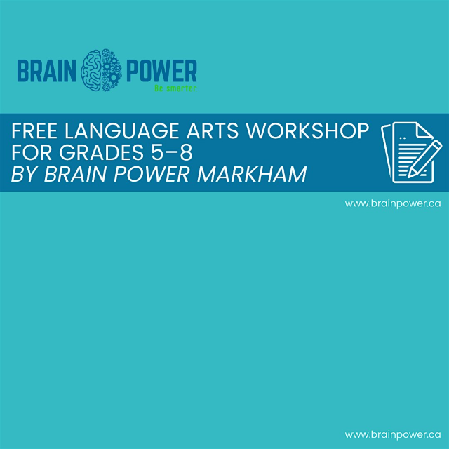 Free Language Arts Workshop for Gr. 5 to 8 - Hosted by Brain Power Markham | YSpace Markham