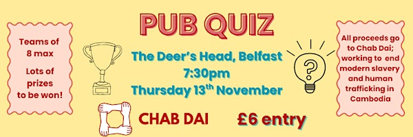 Pub Quiz for Chab Dai | The Deer's Head