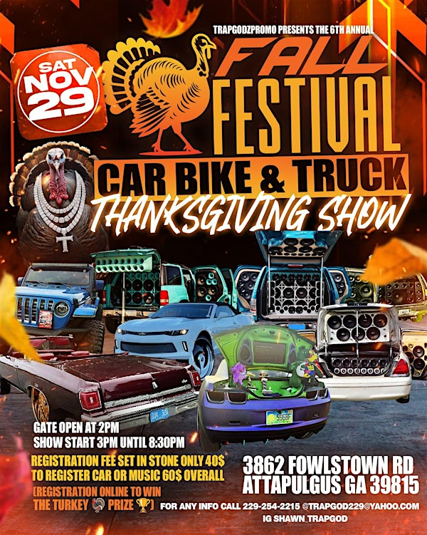 6th Annual Fall Festival Car Bike & Truck Turkey Show | 3862 Fowlstown ...