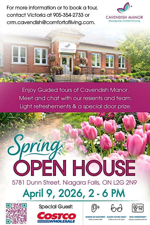 Spring Open House at Cavendish Manor Retirement Residence – Niagara Falls | 5781 Dunn St