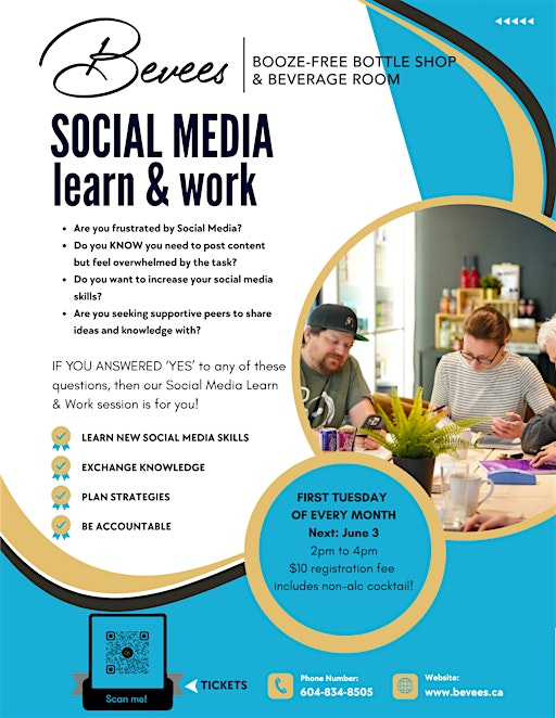 Social Media Learn & Work | Bevees Booze-Free Bottle Shop & Beverage Room