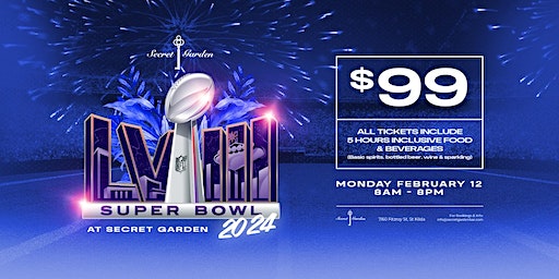 SUPERBOWL 2024 @ SECRET GARDEN BAR | Secret Garden Bar