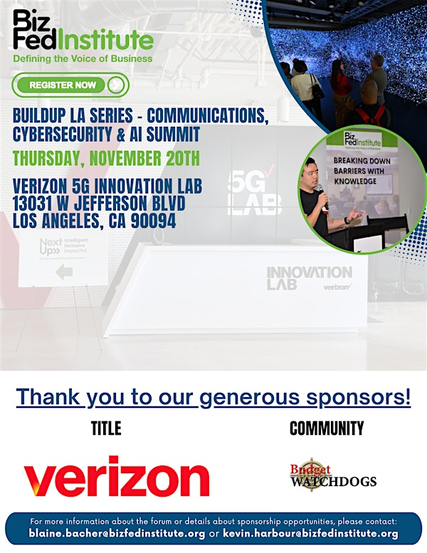 BFI BuildUp LA Series - Communications, Cybersecurity & AI Summit | 13031 W Jefferson Blvd