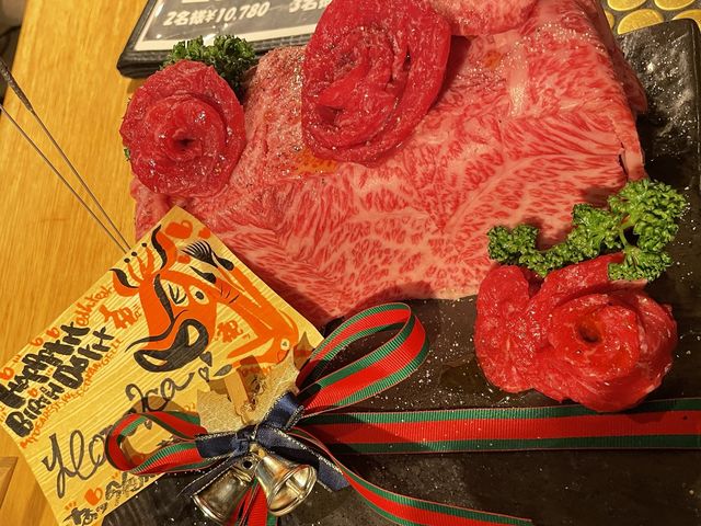 赤坂　肉兵衛本店にて松坂牛の肉ケーキでサプライズ🎁✨