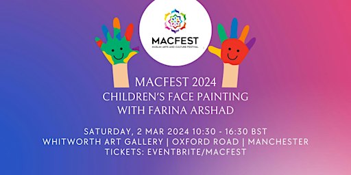 Children's Face Painting with Farina Arshad | Whitworth Art Gallery
