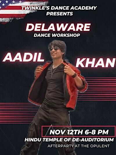 Twinkle's Dance Academy presents Bollywood Dance Workshop with Aadil Khan | Hindu Temple Association
