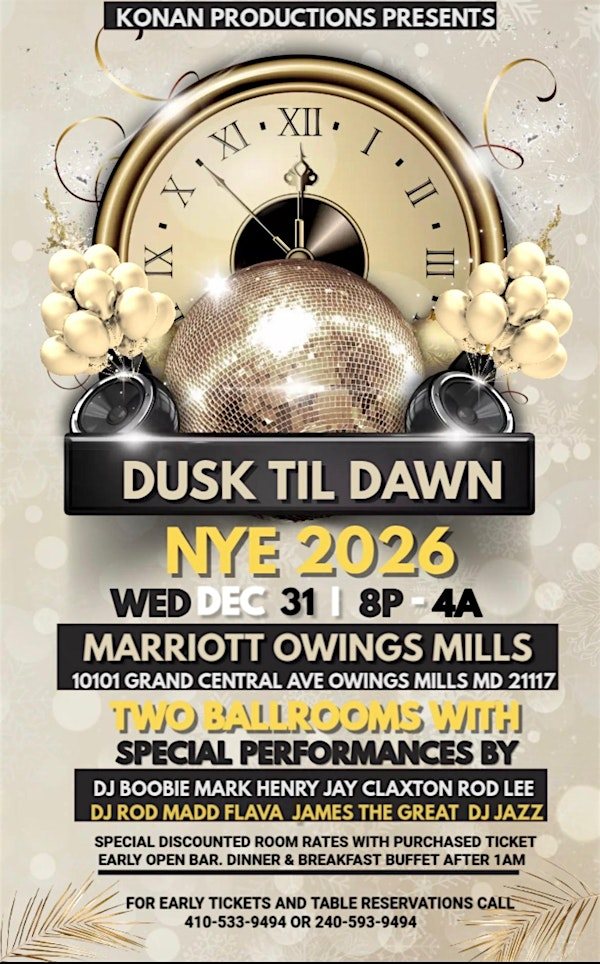 Dusk Til Dawn New Years Eve | Marriott Owings Mills Metro Centre