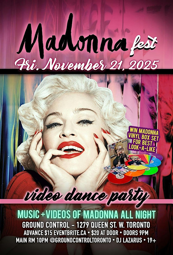 MADONNA Fest Video Dance Party 2025 | Ground Control - 1279 Queen St W