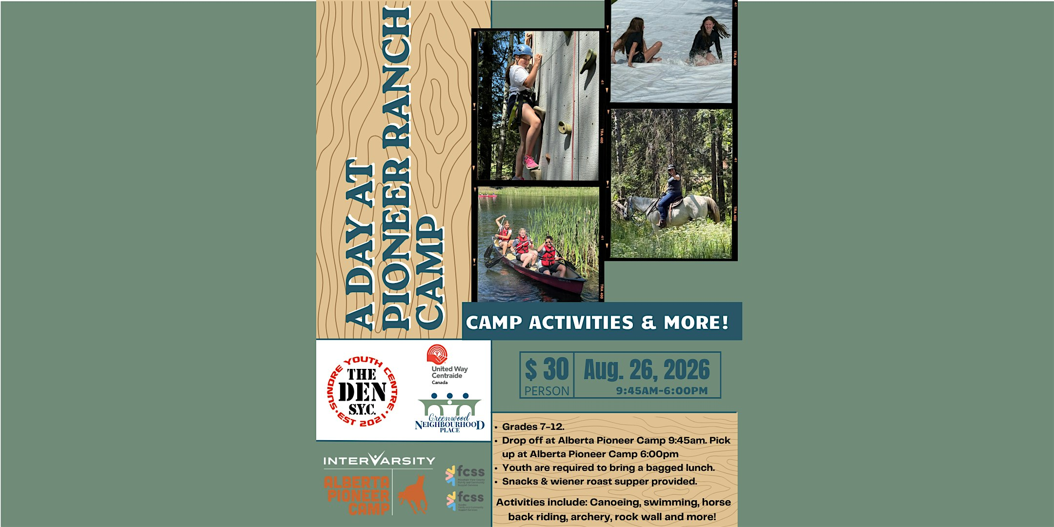 Pioneer Camp Day with The DEN S.Y.C | InterVarsity Pioneer Camp Lodge (Sundre)