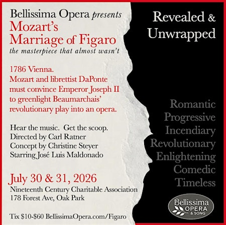 Marriage of Figaro – Unwrapped &  Revealed with Bellissima Opera | The Nineteenth Century Charitable Association, Grand Ballroom