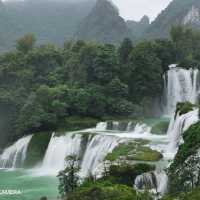Waterfalls with the view on Vietnam