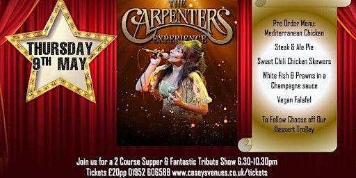 2024 Show Suppers – Thursday 9th May – The Carpenters Experience | Caseys Cordingley Hall